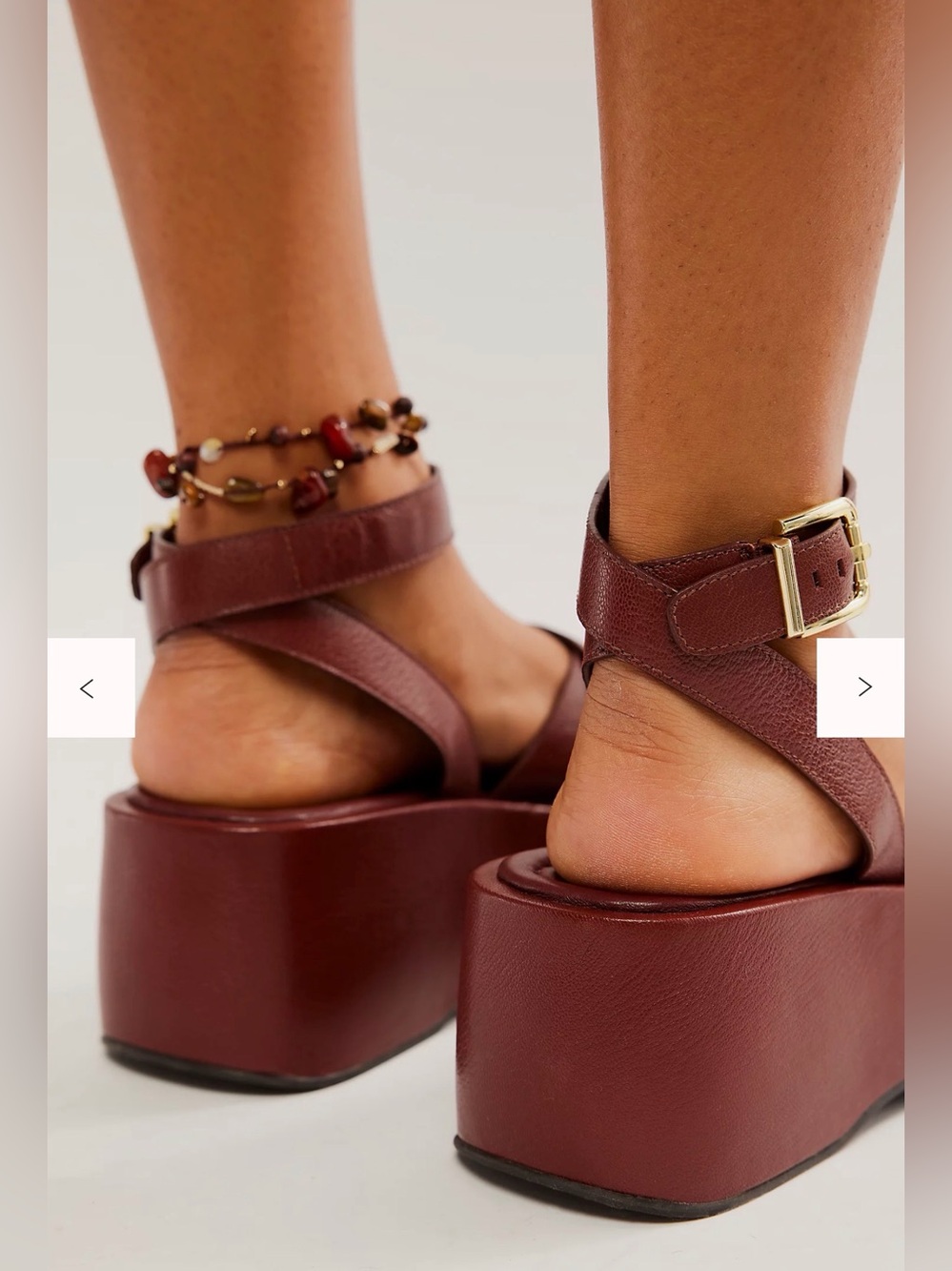 Free People Hazel Flatform - Platform Sandal Wedge Chunky Leather Boho Chic - Picture 3 of 8